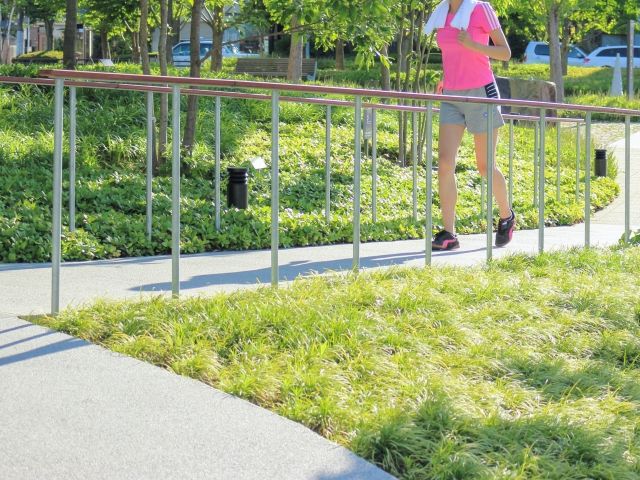 ダイエットのためにジョギングをする女性