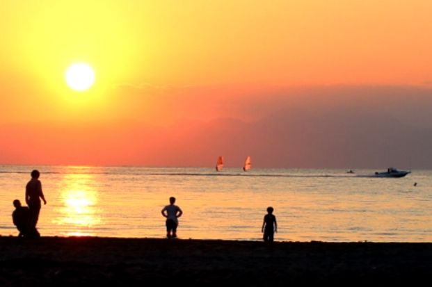 逗子海岸（夕焼け）の画像