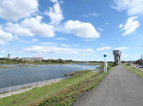 多摩川　河川敷の画像