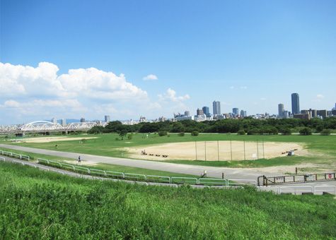 淀川河川公園西中島地区芝生広場の画像