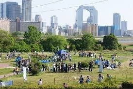 淀川河川公園西中島地区芝生広場の画像
